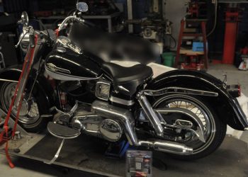 A Harley Davidson motorcycle was one of the assets confiscated. Photo credit: Australian Federal Police